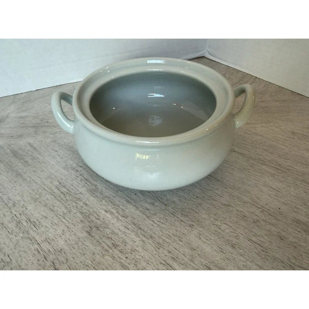 Japanese Celadon Blue-Large Tureen Covered Pot‎ Vintage Signed